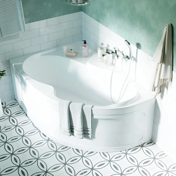 Ванна акриловая 1MarKa Aura 01ау1610лкп/01ау1610пкп, 160 x 105 см, левая/правая, цвет белый (детальная фотография) index_1