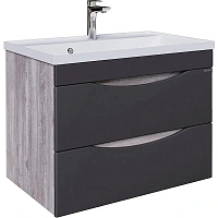 Тумба под раковину подвесная Grossman Талис 79 см бетон пайн/серая