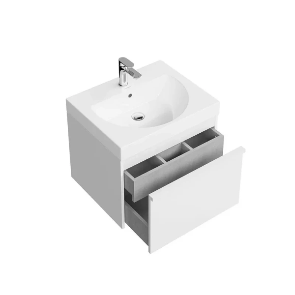 Тумба под раковину подвесная Kerama Marazzi Modula 60 см белая MOD.60.1+1\WHT (детальная фотография), белая