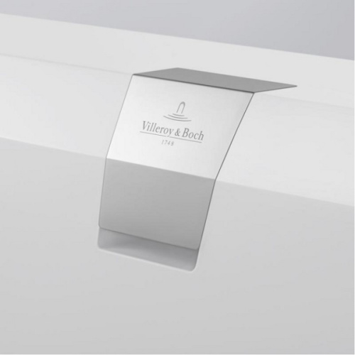 Ванна квариловая Villeroy & Boch Squaro Edge 12 180х80 см с панелью и обвязкой, белая UBQ180SQE7PDV-01 (детальная фотография), прямоугольные