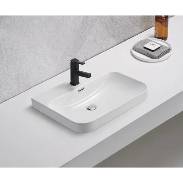 Раковина GID Integrado 9560s 61 см белая 71168 (детальная фотография), современные, hi-tech