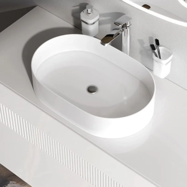 Раковина Am.Pm Func 50 см накладная M8FWCC20500WG (детальная фотография), белые