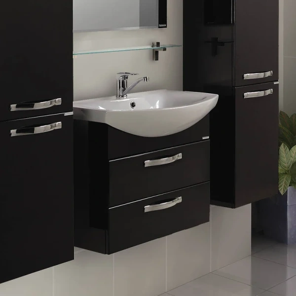 Тумба под раковину подвесная Акватон Ария 65М 60 см черная 1A123301AA950 (детальная фотография)