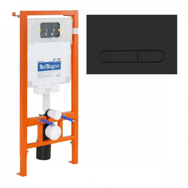Унитаз с инсталляцией Belbagno Ardente-C кнопка черная BB3202CHR-MB/BB3202SC-MB/BB002-80/BB007-PR-NERO.M (детальная фотография), с инсталляцией index_2