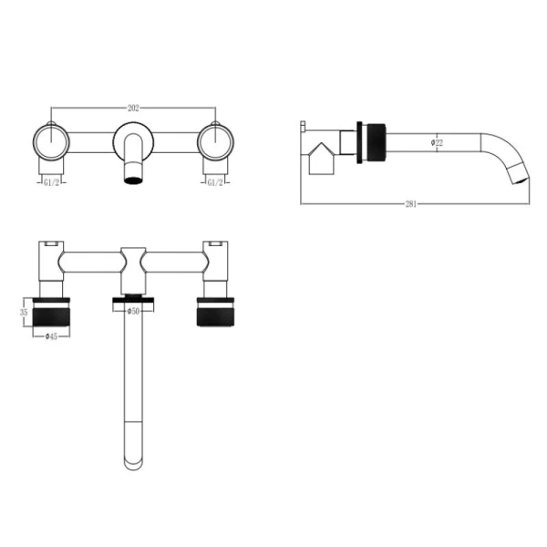 Смеситель для раковины Boheme Aura хром 152-2-CR-A (детальная фотография), для раковины
