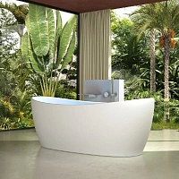 Ванна из искусственного камня Vincea VBT-6S03MW, 170 x 80 см, слив-перелив в комплекте, белый