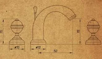 Смеситель для раковины Migliore Cristalia с фиксированным изливом (детальная фотография), для раковины