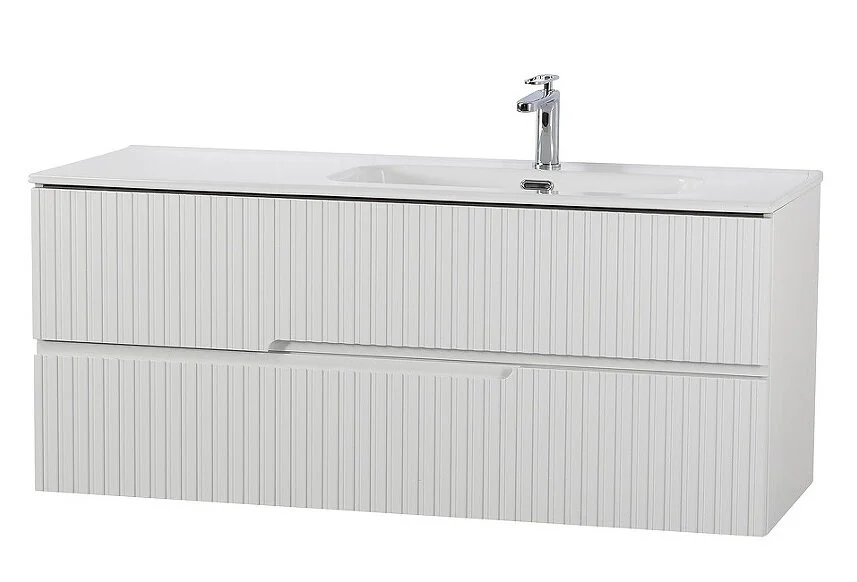 Тумба под раковину подвесная Cezares Duet 120 см правосторонняя DUET-N-1200-2C-SO-BL-R (детальная фотография), моноблок