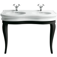 Консоль под раковину, массив берёзы, цвет Nero Lucido, Simas Lante LAM120 NE