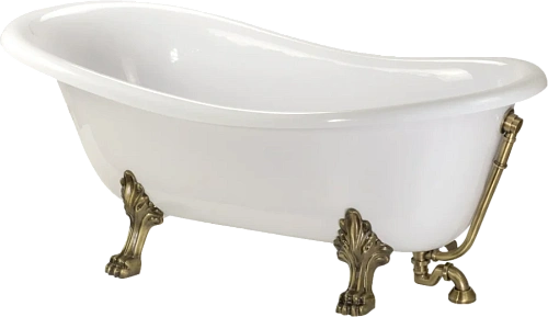 Ванна из искусственного камня Migliore Milady 185х82 см фурнитура бронза - фото 3