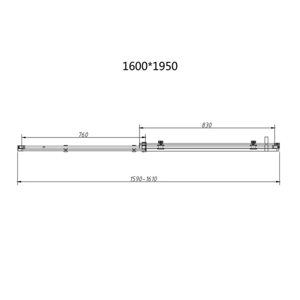 Душевой уголок Vincea Como-N 160х80 см профиль черный стекло прозрачное VSR-4CN8016CLB (детальная фотография), современные, hi-tech