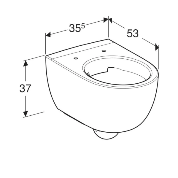 Унитаз подвесной Geberit Renova Comfort 500.694.01.1 (детальная фотография), подвесные, встраиваемые