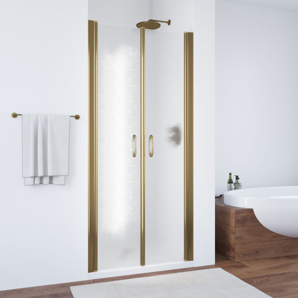 Душевая дверь профиль бронза стекло шиншилла Vegas-glass Е2Р 80 05 02 (детальная фотография)