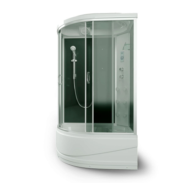 Душевая кабина, задние стенки чёрные, стекло тонированное, Erlit Comfort ER4512TP-C4 (детальная фотография), современныe, hi-tech