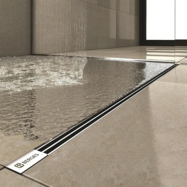 Душевой лоток BERGES Super Slim 120 см матовый хром 090084 (детальная фотография), стандартные