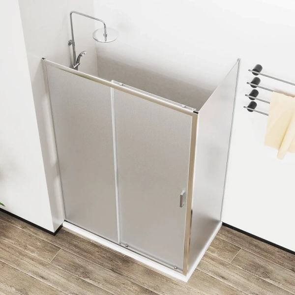 Душевой уголок Vincea City 120х90 см профиль хром, стекло текстурное VSR-5CT9012MT (детальная фотография), хром