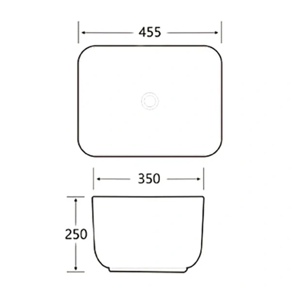 Раковина SantiLine 46 см черная SL-1113MB (детальная фотография), современные, hi-tech