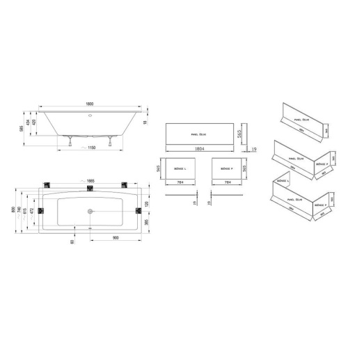 Ванна акриловая Ravak Formy 02 Slim 180х80 см без гидромассажа C891300000 (детальная фотография), 180x80 см