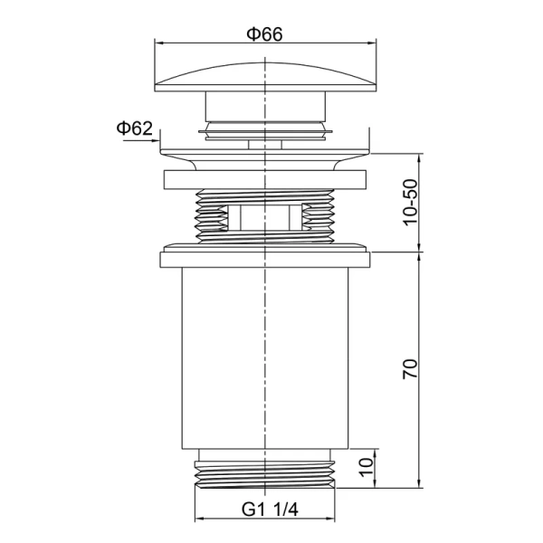 Донный клапан Timo розовое золото 8011/19 (детальная фотография), в наличии