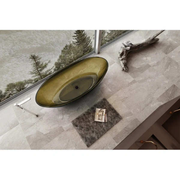 Ванна из полиэфирной смолы Abber Kristall 180x85 см оливковая AT9702Vesuvian (детальная фотография), овальные