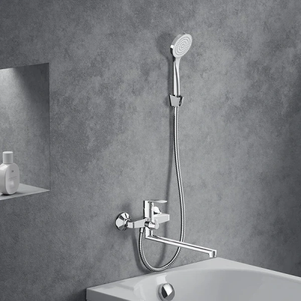 Смеситель для ванны Damixa Eclipse 2.0 с душевой лейкой 489500000 (детальная фотография), современные, hi-tech