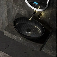 Раковина Abber Karbon 60 см накладная