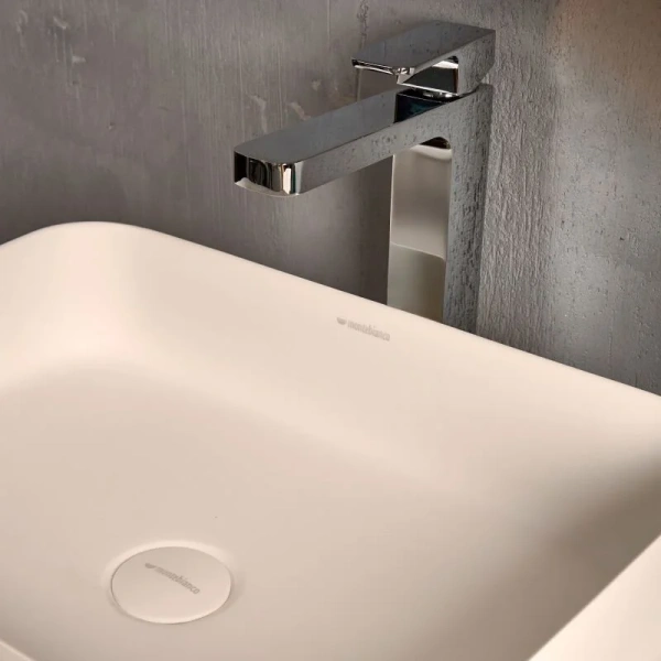 Раковина Montebianco Loreto Lungo 50 см белая матовая 12017 (детальная фотография), одинарные