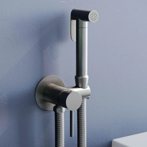 Гигиенический душ со смесителем RGW Shower Panels SP-211Gr серый 581408211-11 (детальная фотография), полный комплект со смесителем