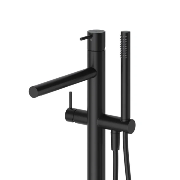 Смеситель для ванны Cezares Leaf чёрный матовый LEAF-VDP-L-NOP (детальная фотография), современные, hi-tech