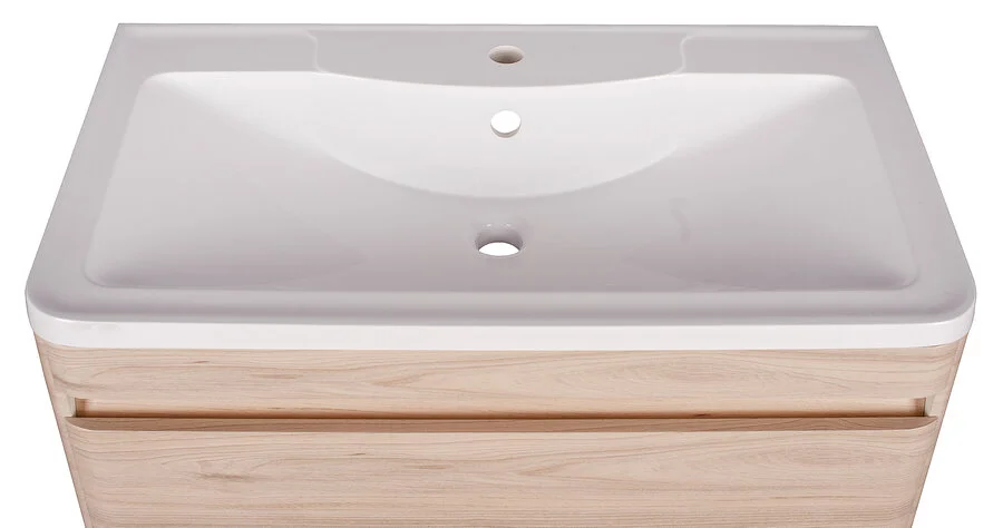 Тумба под раковину подвесная Style Line Атлантика 80 см ясень перламутр ЛС-00000684 (детальная фотография), светло-коричневая