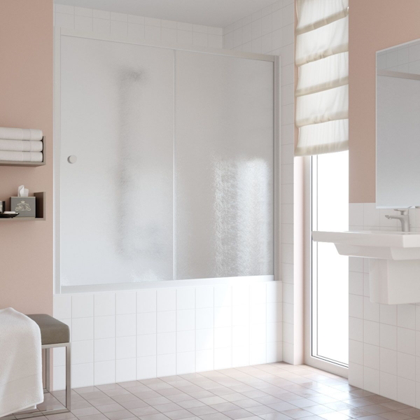 Душевая шторка на ванную стекло шиншилла Vegas-glass ZV 170 02 (детальная фотография), хромированный профиль, бронзовый профиль, золотой профиль, белый профиль, матовый профиль, другие