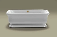 Ванна акриловая Knief Retro 0100-090-14oro 180 х 85 см с акриловым плинтусом, слив в цвете золото