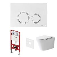 Унитаз с инсталляцией Tece TECEspring панель смыва белая