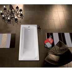 Ванна чугунная Jacob Delafon Parallel 170х70 см с антискользящим покрытием, без отверстий для ручек