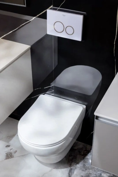 Унитаз подвесной Boheme Fiore белый глянцевый 978-SET-W (детальная фотография), без бачка, со скрытым бачком