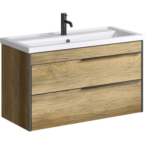 Тумба под раковину подвесная Aqwella Fargo 100 см дуб балтийский FRG0110DB (детальная фотография)