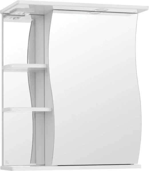 Зеркальный шкаф с подсветкой Style Line Виола 60 см белый ЛС-00000121 (детальная фотография)