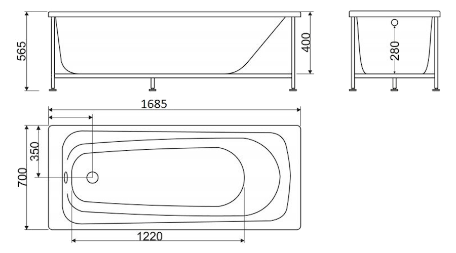 Схема (детальная фотография), без гидромассажа, недорогие, большие