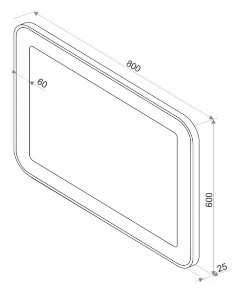 Зеркало с подсветкой Misty Стайл V2 80 см с датчиком движения ЗЛП821 (детальная фотография), сенсорное
