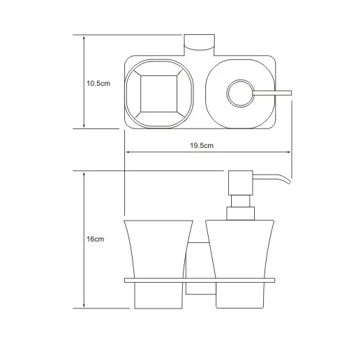 Стакан для ванной и дозатор для мыла WasserKRAFT Exter светлая бронза K-5289 (детальная фотография), современные, hi-tech