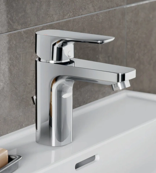 Смеситель для раковины Ideal Standard Ceraplan III Slim с металлическим донным клапаном BC560AA (детальная фотография), современные, hi-tech