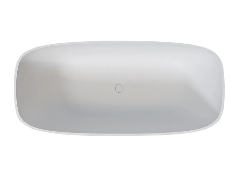 Ванна Uni-Flow Cono из искусственного камня Solid surface FS306-1700 Gloss White, 170 х 80 см, белая (детальная фотография), овальные