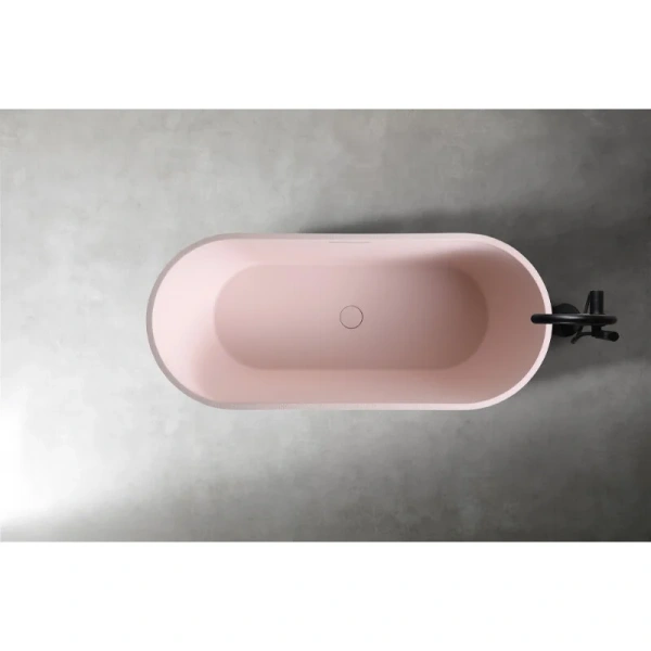 Ванна из искусственного камня Abber Frankfurt 170x75 см розовая матовая AM9941MP (детальная фотография), овальные