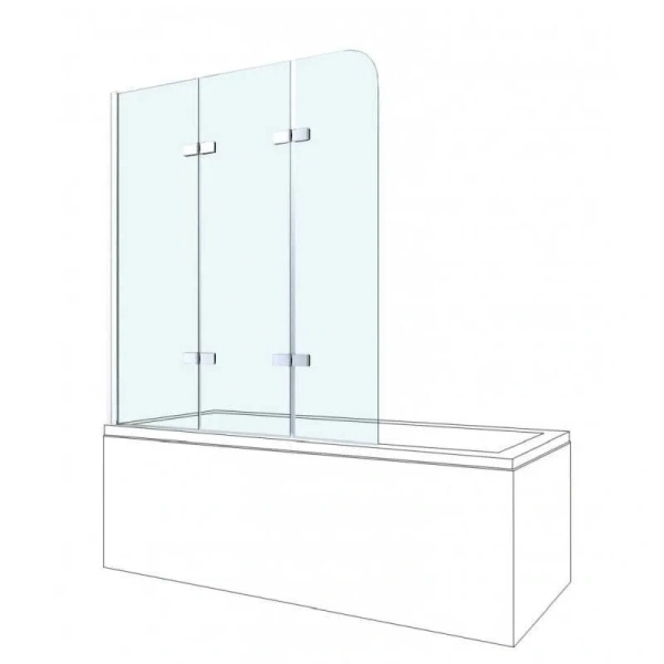 Шторка для ванны BERGES City 2.0 80х140 см складная 062012 (детальная фотография), недорогие