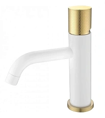 Смеситель для раковины Boheme Stick white touch gold