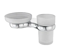 Стакан для ванной и мыльница WasserKRAFT Berkel хром