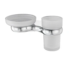 Стакан для ванной и мыльница WasserKRAFT Berkel хром