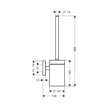 Ёршик Hansgrohe PuraVida с держателем 41505000 (детальная фотография), хром