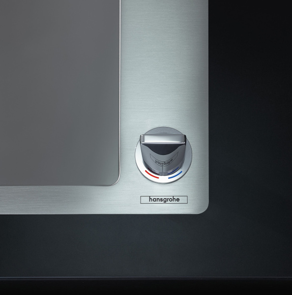 Мойка для кухни Hansgrohe C71-F660-08 хром 43202000 (детальная фотография), из нержавеющей стали, стальные, металлические