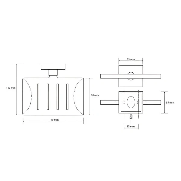 Мыльница Bemeta Beta хром 132208082 (детальная фотография), современные, hi-tech